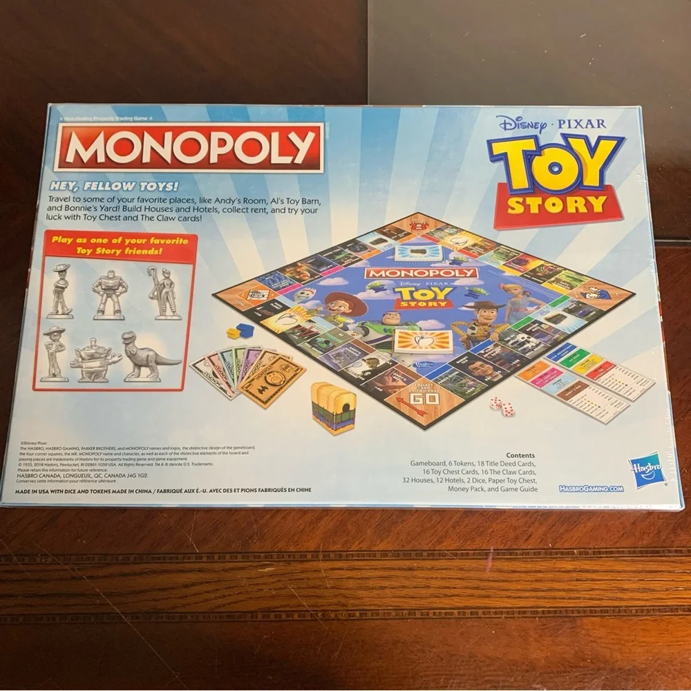 NWT Hasbro Disney Pixar Toy Story Monopoly Game
